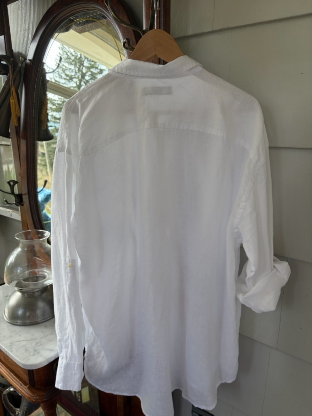Ralph Lauren Button-Down Shirt or Swim Cover-Up Blue Pink Floral - Picture 8 of 9